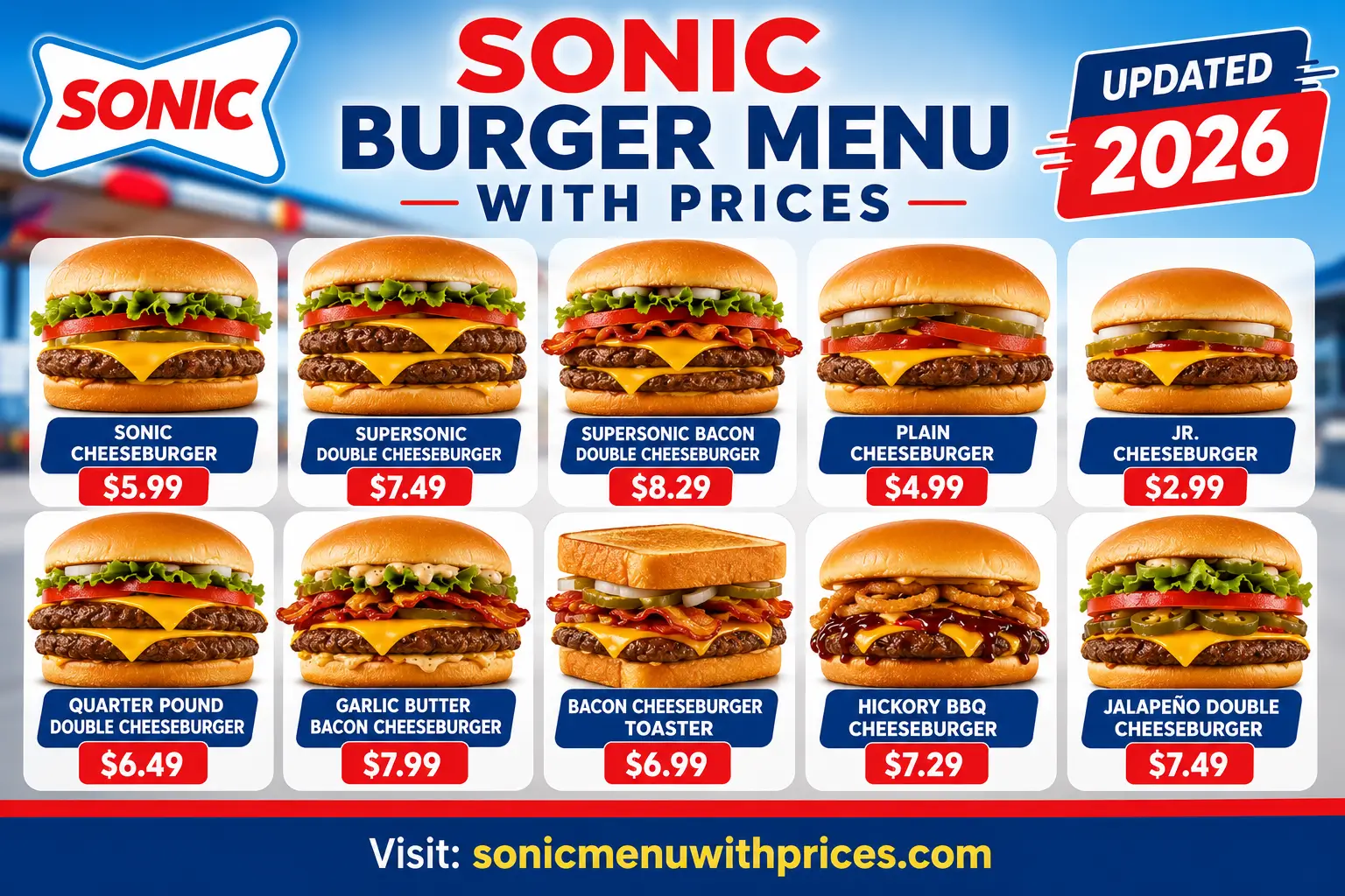 Sonic Burger Menu